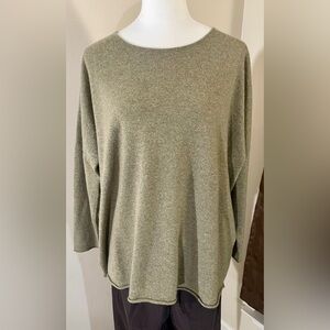 Eskandar Vintage Designer 100% Cashmere, Boat Neck, Pullover Long Sleeve Sweater